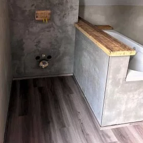 Mobile Preview: Badezimmerablage um Badewanne / Bohle aus Holz / Massivholz / Altholz